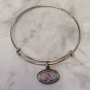 Breast Cancer Awareness‎ Bracelet Silver Tone Charm Bangle Maury Regional Center